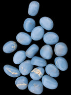 Angelite 20 tumbled stones 24-28mm 300g in sunlight - Rocks and Things Store