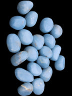 Angelite 20 tumbled stones 24-28mm 300g in sunlight - Rocks and Things Store