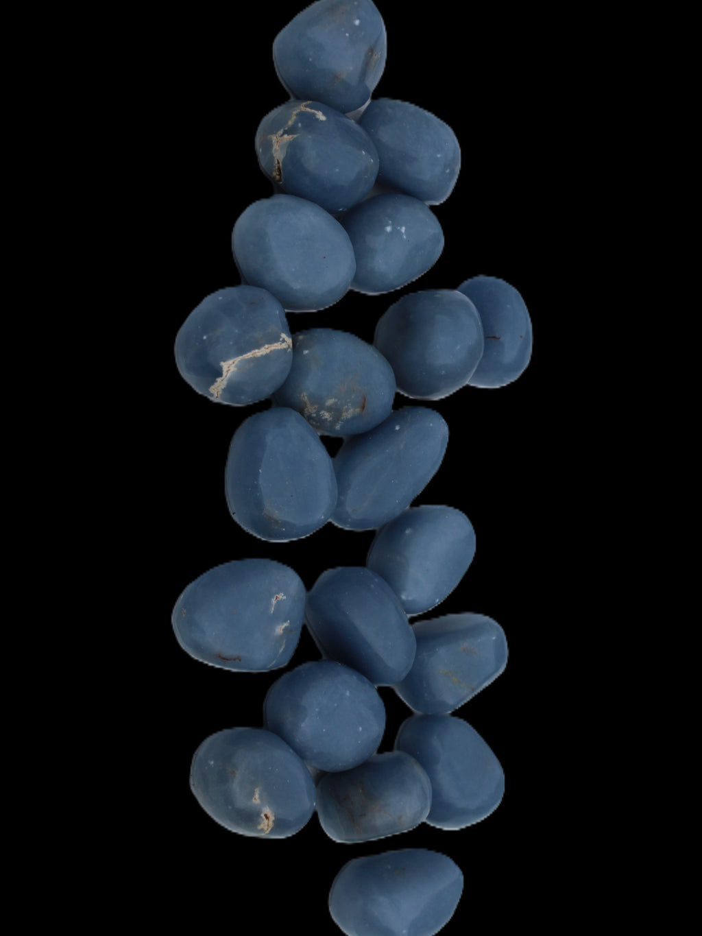 Angelite 20 tumbled stones 24-28mm 300g in sunlight - Rocks and Things Store