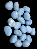 Angelite 20 tumbled stones 24-28mm 300g in sunlight - Rocks and Things Store