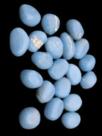Angelite 20 tumbled stones 24-28mm 300g in sunlight - Rocks and Things Store