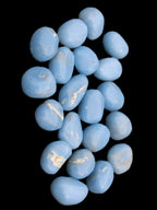 Angelite 20 tumbled stones 24-28mm 300g in sunlight - Rocks and Things Store