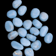Angelite 20 tumbled stones 24-28mm 300g in sunlight - Rocks and Things Store