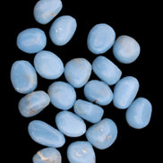 Angelite 20 tumbled stones 24-28mm 300g in sunlight - Rocks and Things Store