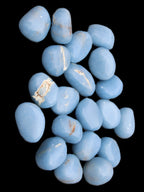 Angelite 20 tumbled stones 24-28mm 300g in sunlight - Rocks and Things Store