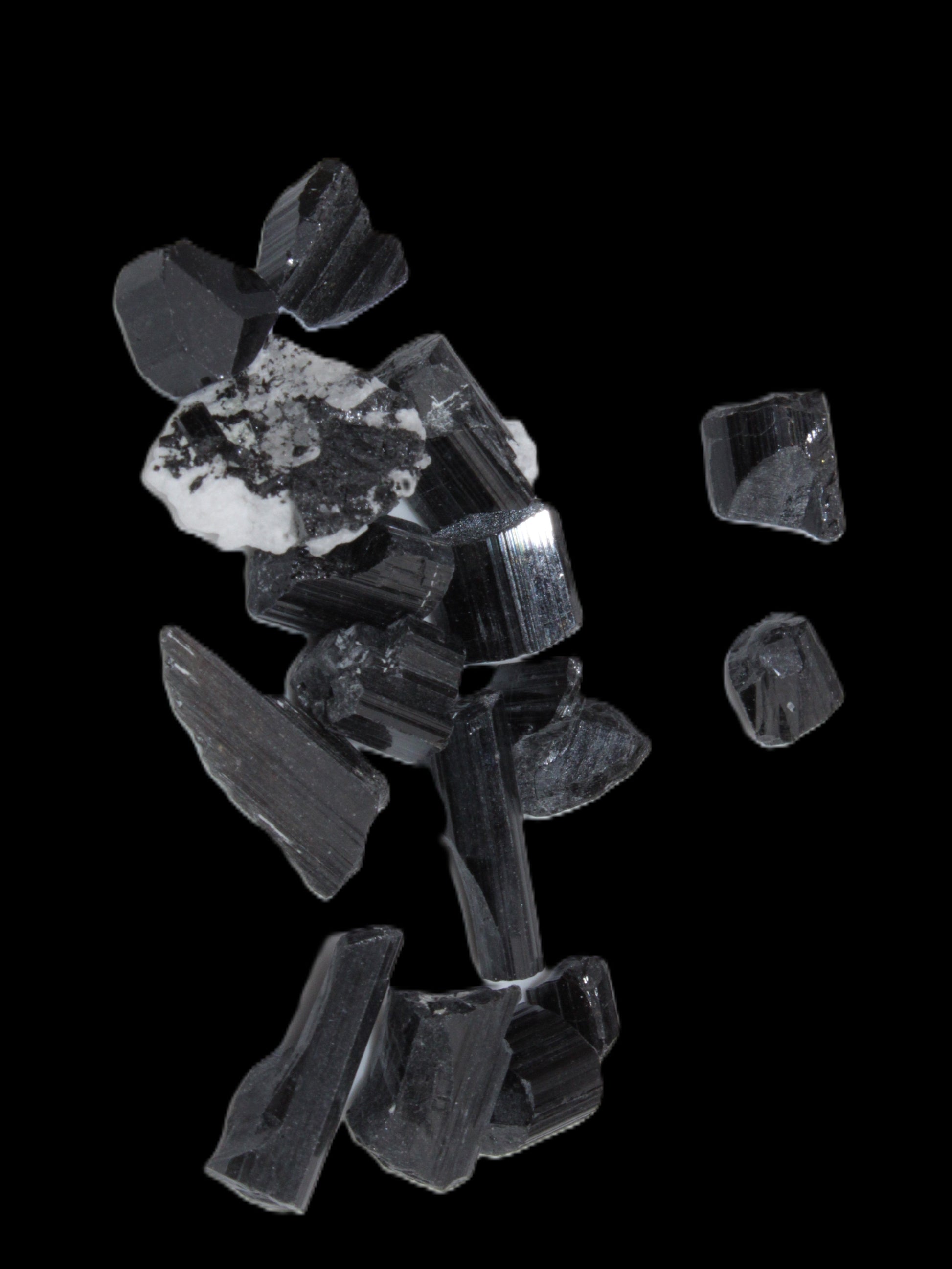 Black Tourmaline tiny natural crystals 3-10mm 11g Rocks and Things Store