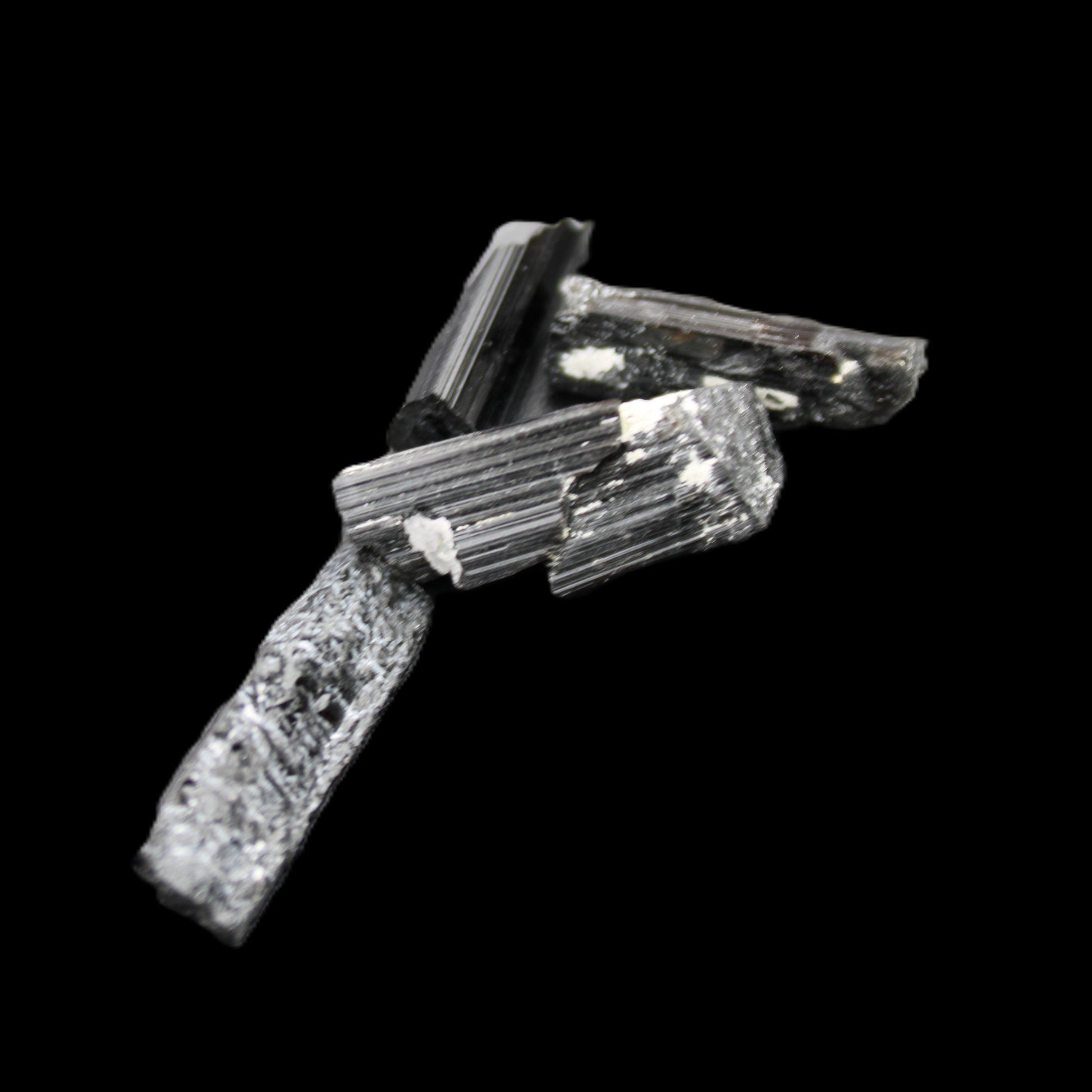 Black Tourmaline 3/4 natural crystals 22-36mm 14-16g in sunlight - Rocks and Things Store