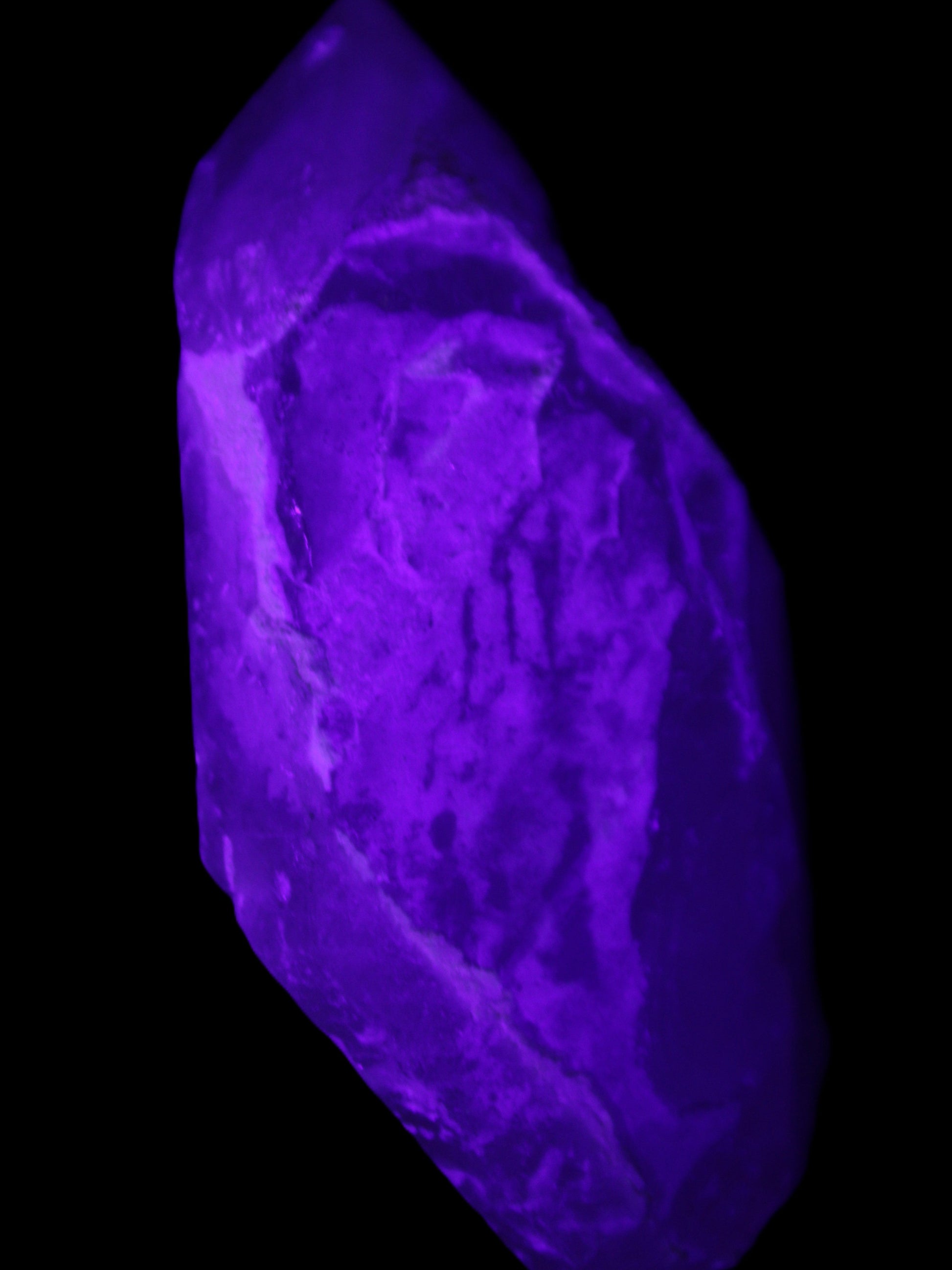 Quartz crystals with Green Tourmaline, Mica from Skardu, Pakistan 188g in UV light - Rocks and Things Store