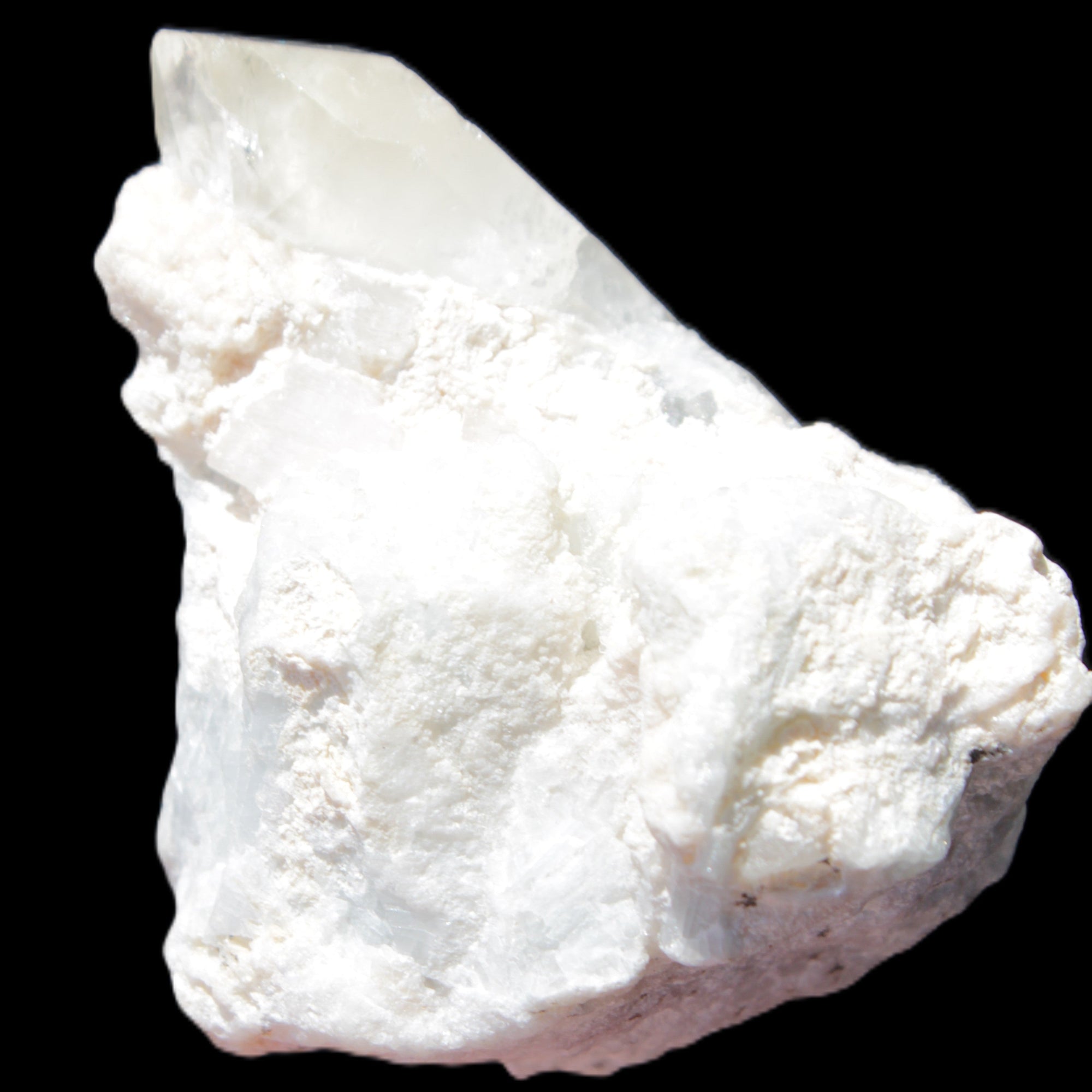 Quartz with Green Tourmaline, Mica, Feldspar matrix  41*31*50mm 61.5g in sunlight - Rocks and Things Store