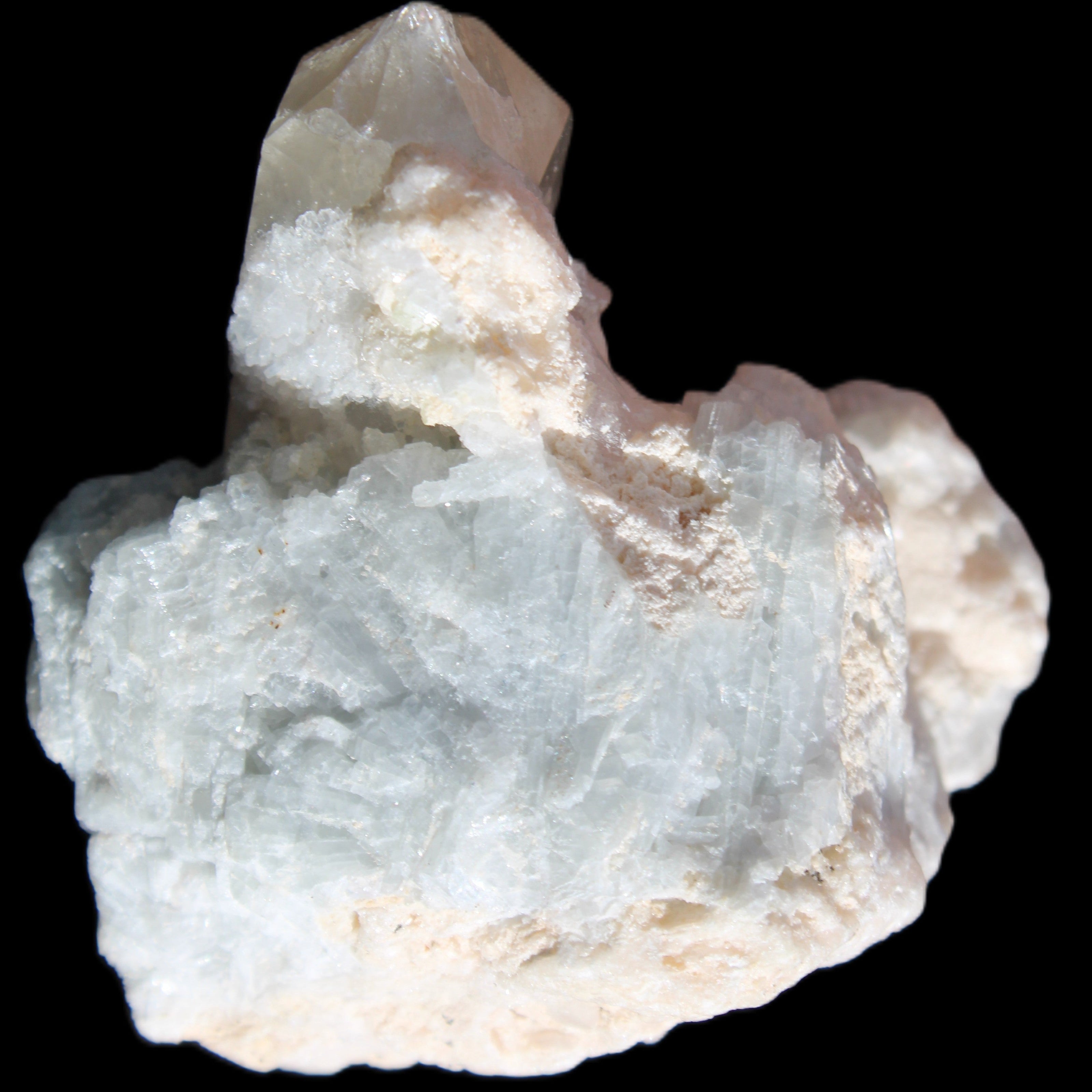 Quartz with Green Tourmaline, Mica, Feldspar matrix  41*31*50mm 61.5g in sunlight - Rocks and Things Store