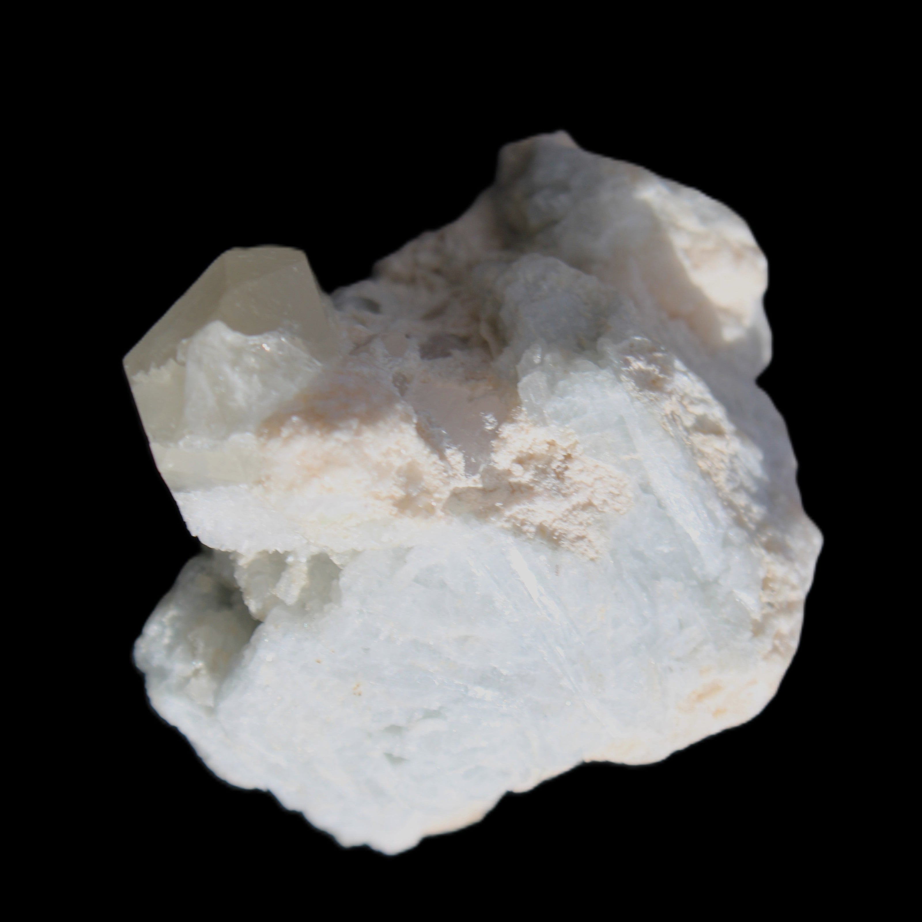 Quartz with Green Tourmaline, Mica, Feldspar matrix  41*31*50mm 61.5g in sunlight - Rocks and Things Store