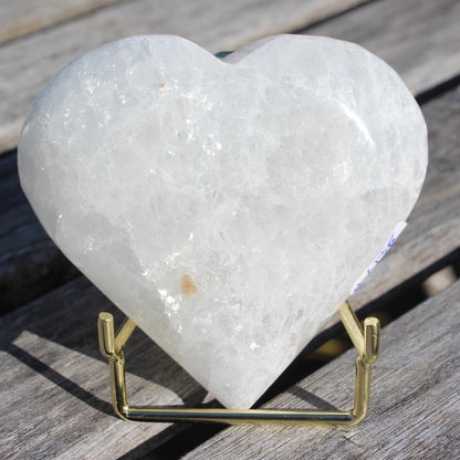Clear Calcite crystal heart 193g