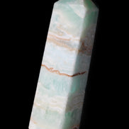 Pistachio Calcite obelisk 130mm 332g in sunlight - Rocks and Things Store