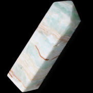 Pistachio Calcite obelisk 130mm 332g in sunlight - Rocks and Things Store