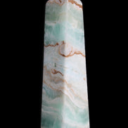 Pistachio Calcite obelisk 155mm 465g in sunlight - Rocks and Things Store