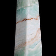 Pistachio Calcite obelisk 155mm 465g in sunlight - Rocks and Things Store