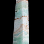 Pistachio Calcite obelisk 155mm 465g in sunlight - Rocks and Things Store