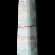 Pistachio Calcite obelisk 140mm 362g in sunlight - Rocks and Things Store