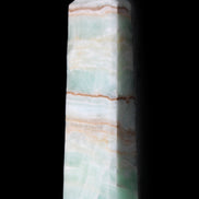 Pistachio Calcite obelisk 140mm 362g in sunlight - Rocks and Things Store