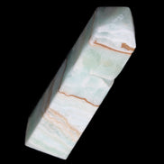 Pistachio Calcite obelisk 134mm 339g in sunlight - Rocks and Things Store