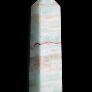 Pistachio Calcite obelisk 132mm 304g in sunlight - Rocks and Things Store
