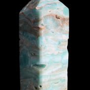 Caribbean Calcite Blue Aragonite obelisk 75*26mm 125g in sunlight - Rocks and Things Store