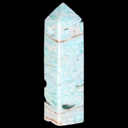 Blue Aragonite obelisk 106mm 170.7g in sunlight - Rocks and Things Store