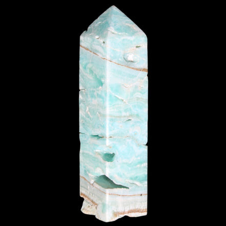 Blue Aragonite obelisk 106mm 170.7g in sunlight - Rocks and Things Store