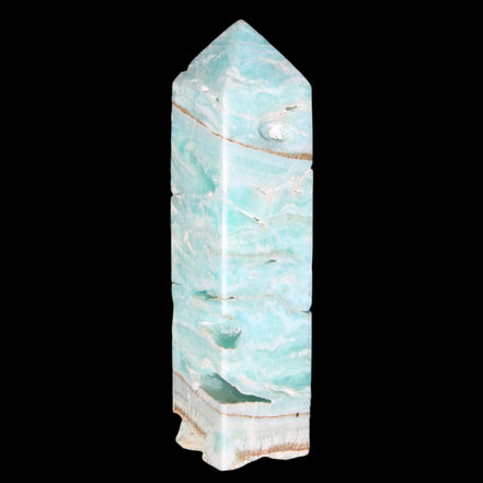 Blue Aragonite obelisk 106mm 170.7g in sunlight - Rocks and Things Store