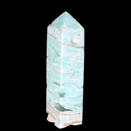 Blue Aragonite obelisk 106mm 170.7g in sunlight - Rocks and Things Store