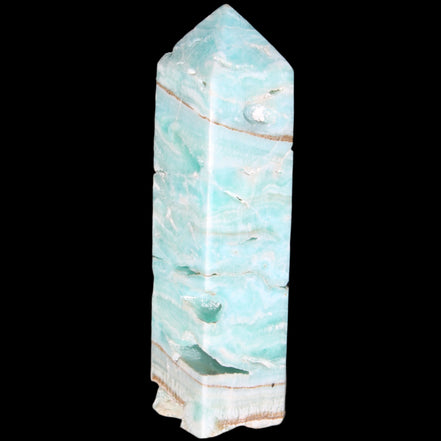 Blue Aragonite obelisk 106mm 170.7g in sunlight - Rocks and Things Store
