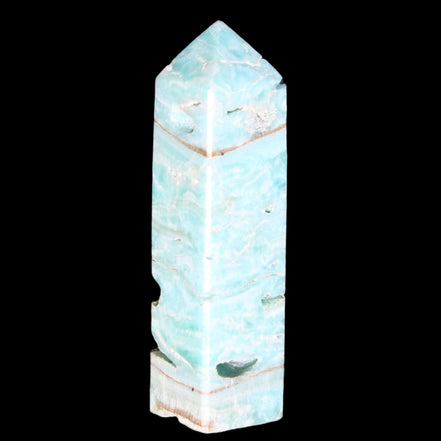Blue Aragonite obelisk 106mm 170.7g in sunlight - Rocks and Things Store