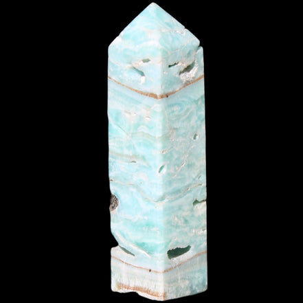 Blue Aragonite obelisk 106mm 170.7g in sunlight - Rocks and Things Store