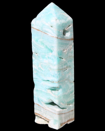 Blue Aragonite obelisk 106mm 170.7g in sunlight - Rocks and Things Store