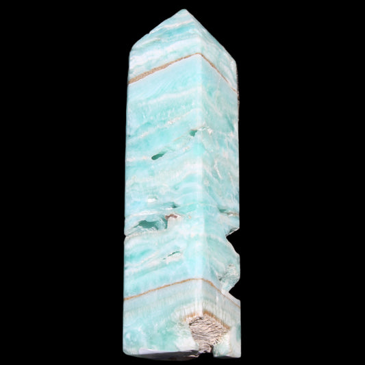 Blue Aragonite obelisk 106mm 170.7g in sunlight - Rocks and Things Store