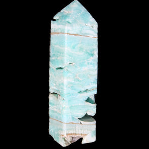 Blue Aragonite obelisk 106mm 170.7g in sunlight - Rocks and Things Store