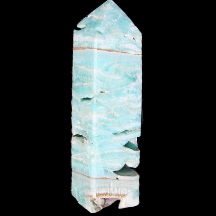 Blue Aragonite obelisk 106mm 170.7g in sunlight - Rocks and Things Store
