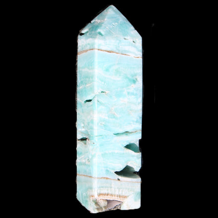 Blue Aragonite obelisk 106mm 170.7g in sunlight - Rocks and Things Store