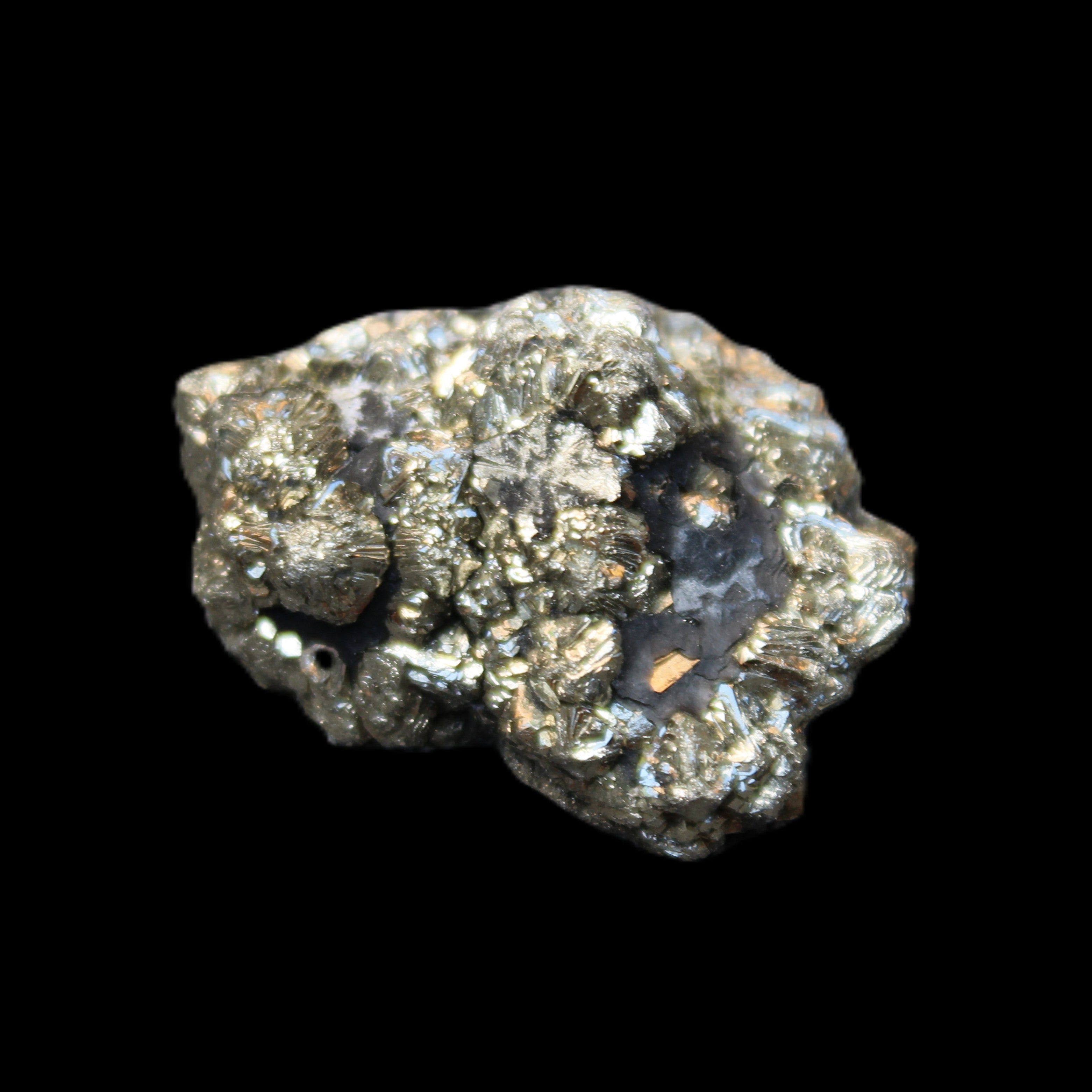 Chalcopyrite cluster from Pakistan 26-38mm 31-36g in sunlight - Rocks and Things Store