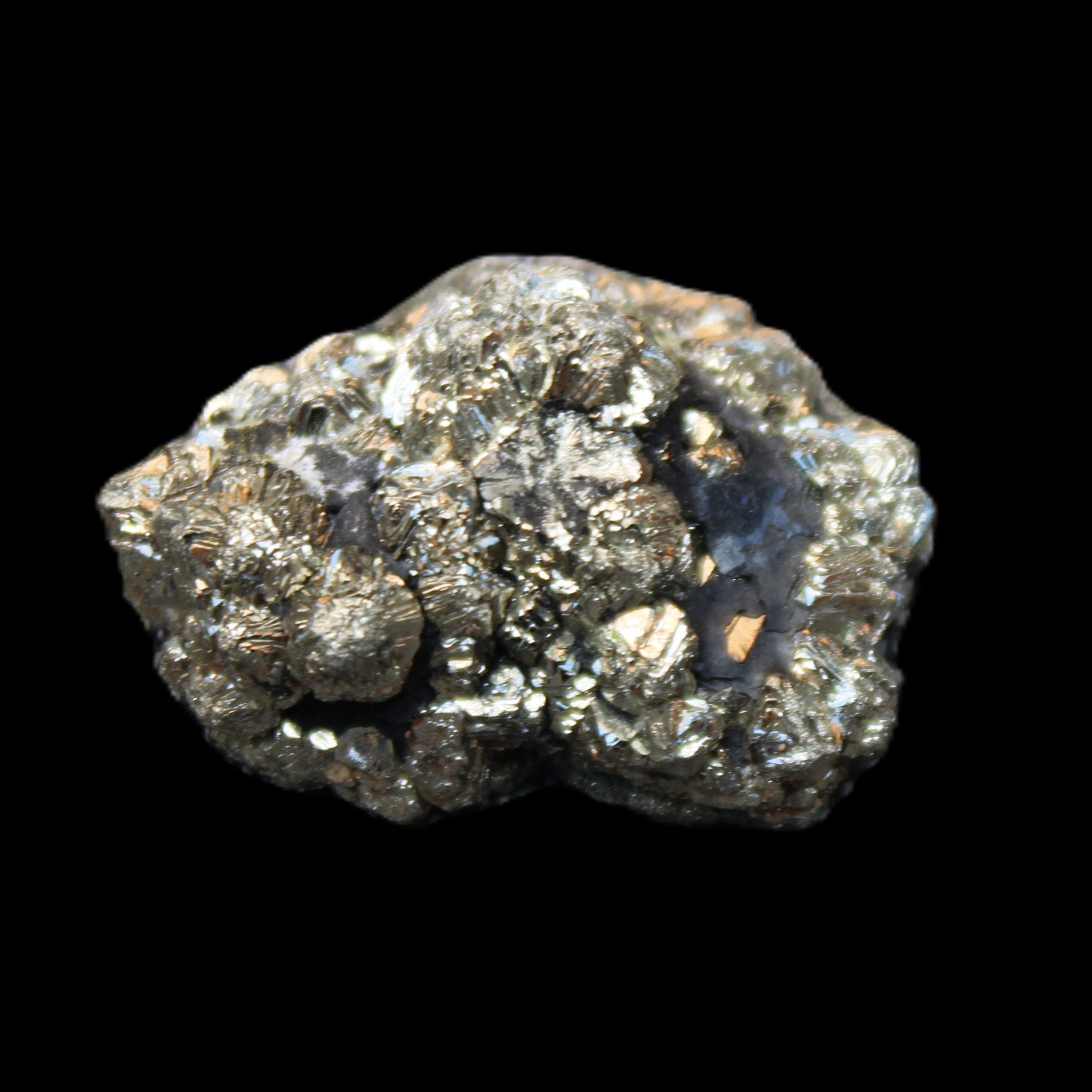Chalcopyrite cluster from Pakistan 26-38mm 31-36g in sunlight - Rocks and Things Store
