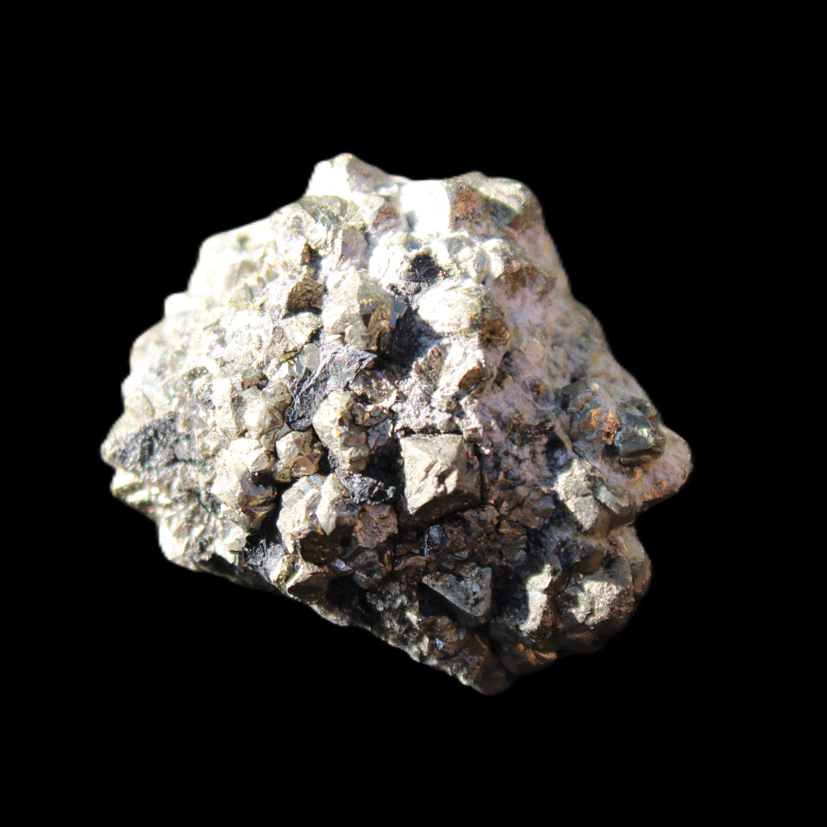 Chalcopyrite cluster from Pakistan 26-38mm 31-36g in sunlight - Rocks and Things Store