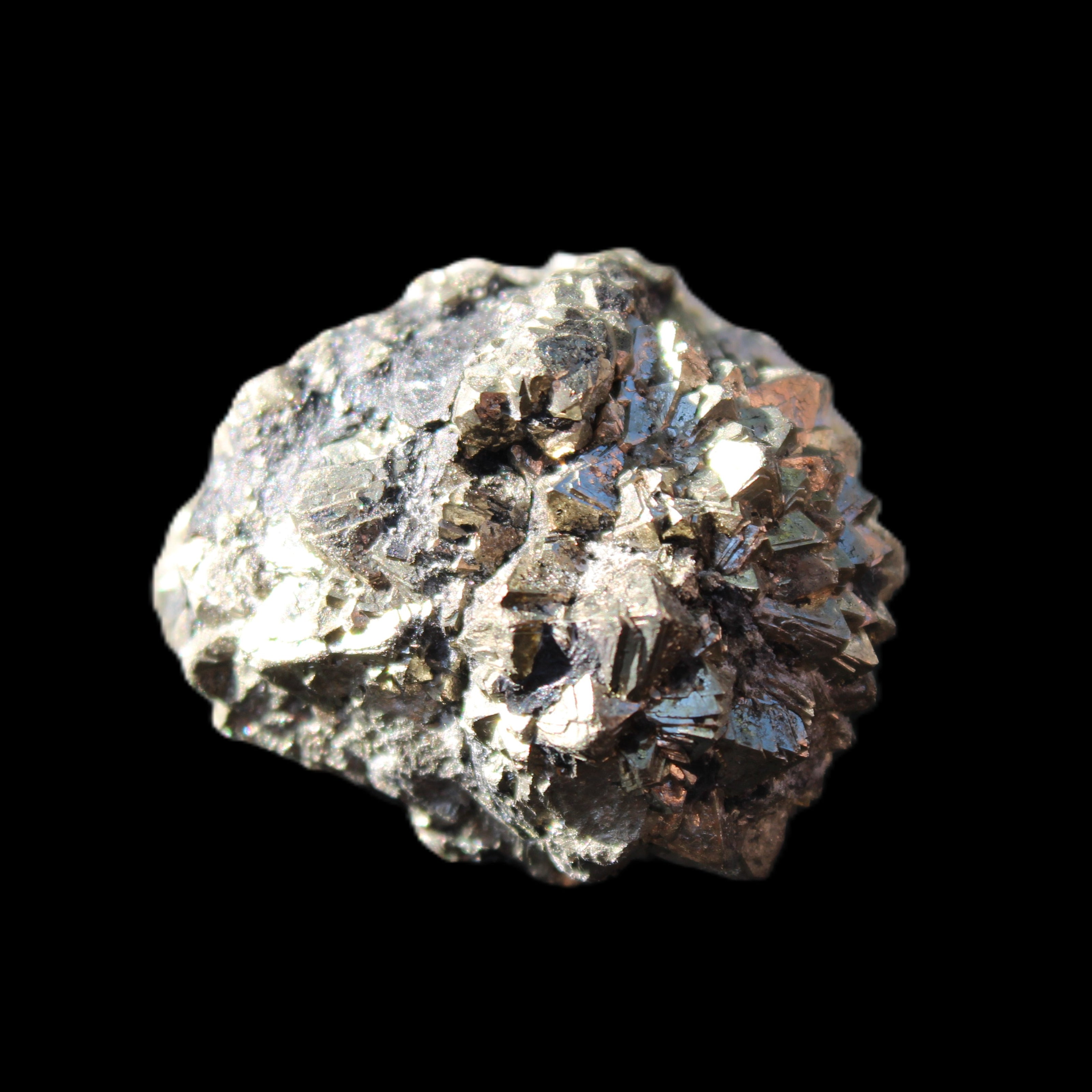 Chalcopyrite cluster from Pakistan 26-38mm 31-36g in sunlight - Rocks and Things Store