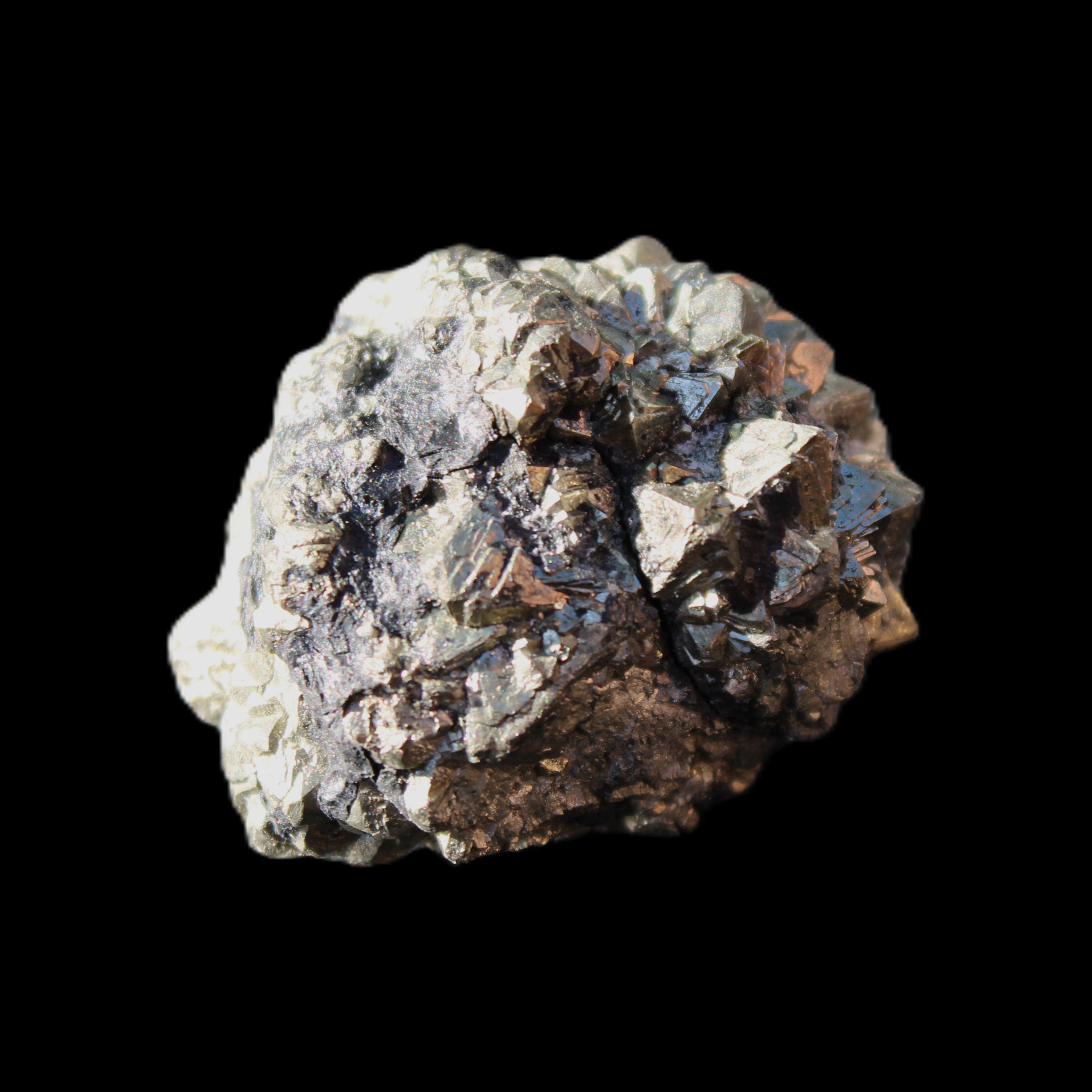 Chalcopyrite cluster from Pakistan 26-38mm 31-36g in sunlight - Rocks and Things Store