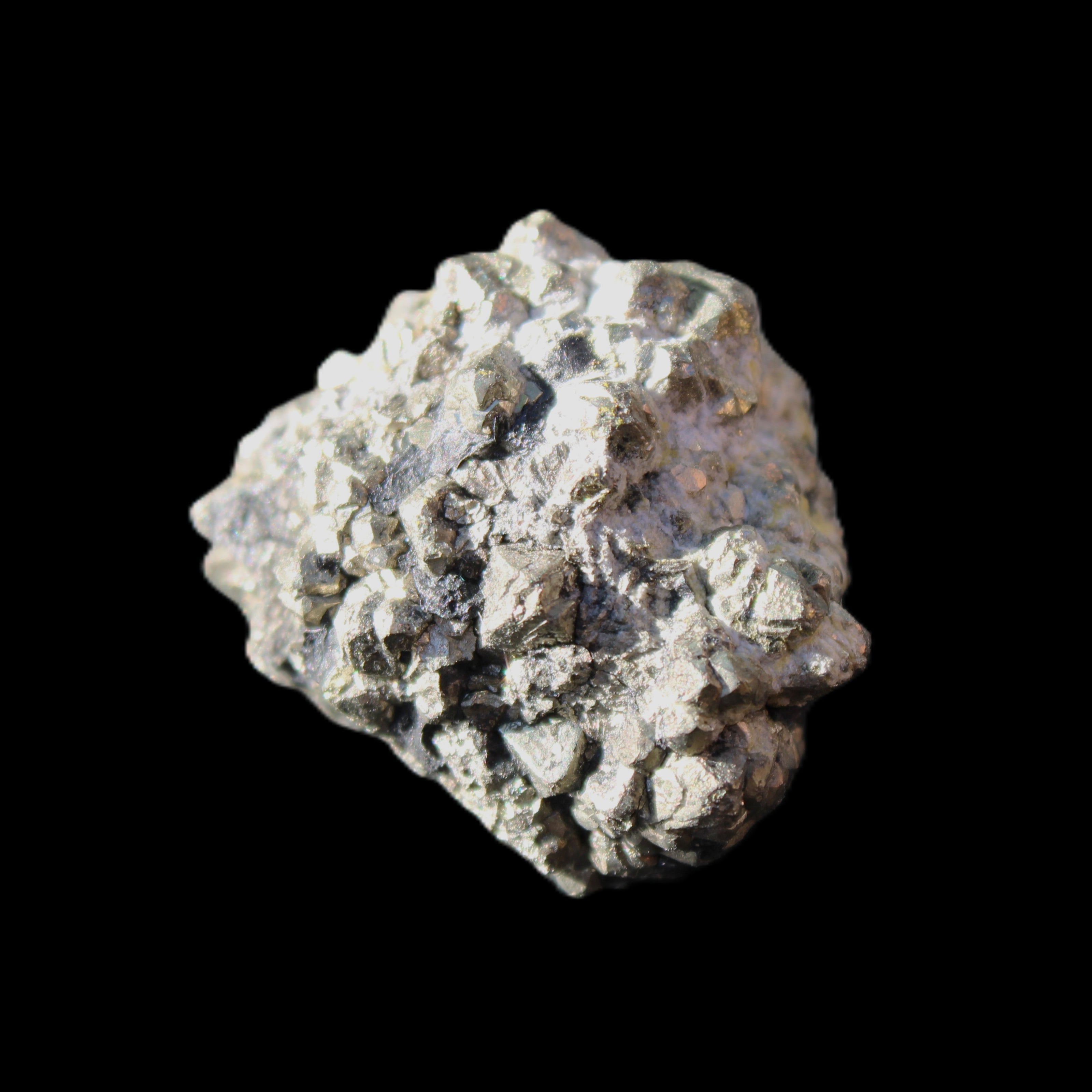 Chalcopyrite cluster from Pakistan 26-38mm 31-36g in sunlight - Rocks and Things Store