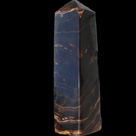 Chocolate Calcite obelisk 136*36mm 366g in sunlight - Rocks and Things Store