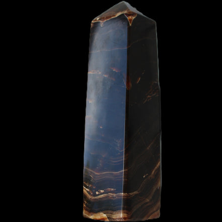 Chocolate Calcite obelisk 136*36mm 366g in sunlight - Rocks and Things Store
