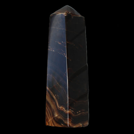 Chocolate Calcite obelisk 136*36mm 366g in sunlight - Rocks and Things Store
