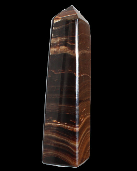 Chocolate Calcite obelisk 122*33mm 270g in sunlight - Rocks and Things Store