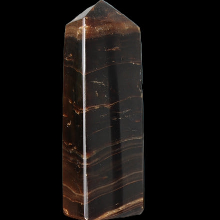 Chocolate Calcite obelisk 108*32mm 216g in sunlight - Rocks and Things Store