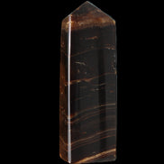 Chocolate Calcite obelisk 108*32mm 216g in sunlight - Rocks and Things Store